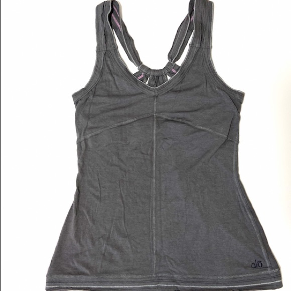 Alo yoga Gray Active Wear Top Sz S - Picture 1 of 7